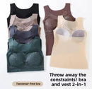 Summer Thin Ice Silk Women's Vest Integrated with Chest Pad Bra WB15 - TUZZUT Qatar Online Shopping