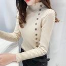 Women's Long Sleeve Solid Color Knit Top One Size 318987 - TUZZUT Qatar Online Shopping