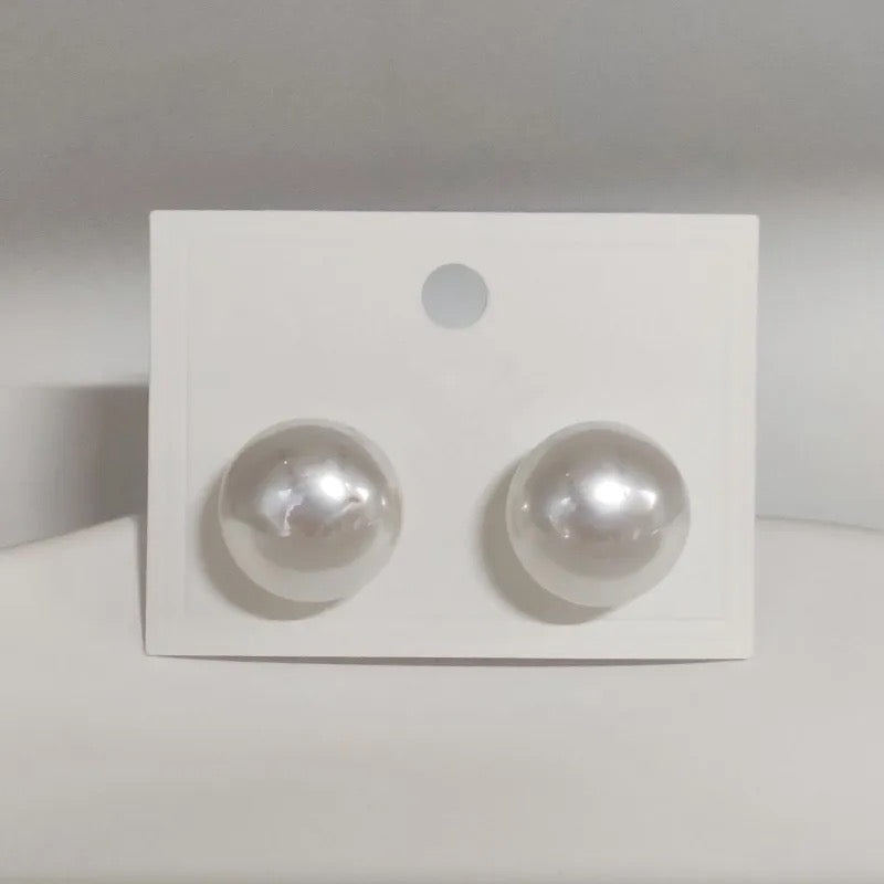 Women Style Simple Big Size Pearl Stud Earrings Women Style Simple Big Size Pearl Stud Earrings