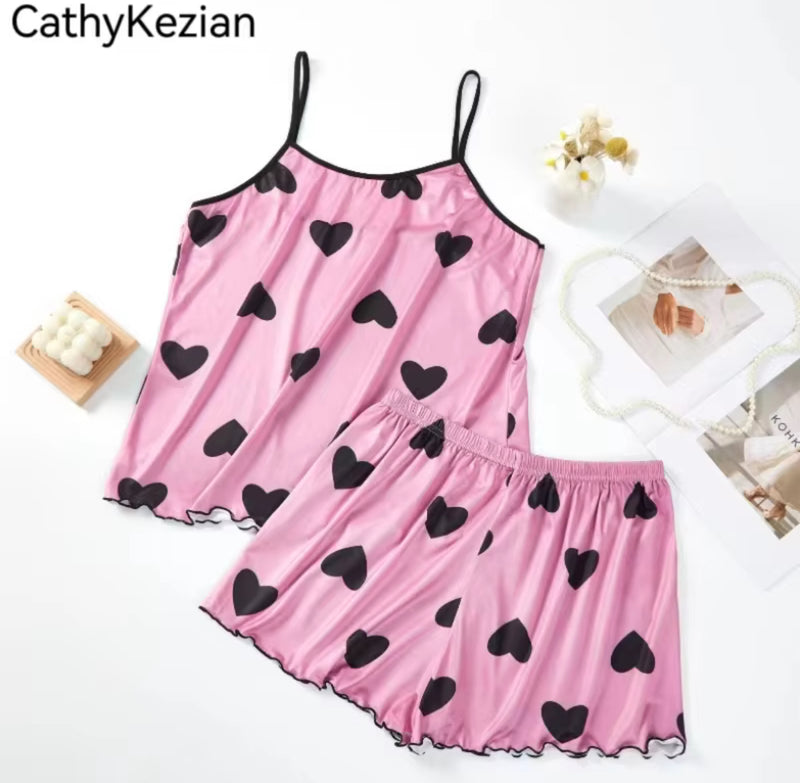 Women's Cute Soft Comfortable Thin Satin Pajama Set 1544122 - TUZZUT Qatar Online Shopping