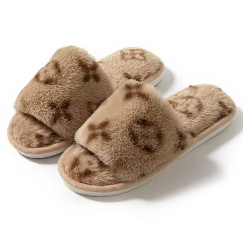 Women's Open-Toe Slippers Rabbit Fur Ladies Slip-On Shoes  S4434417 - TUZZUT Qatar Online Shopping