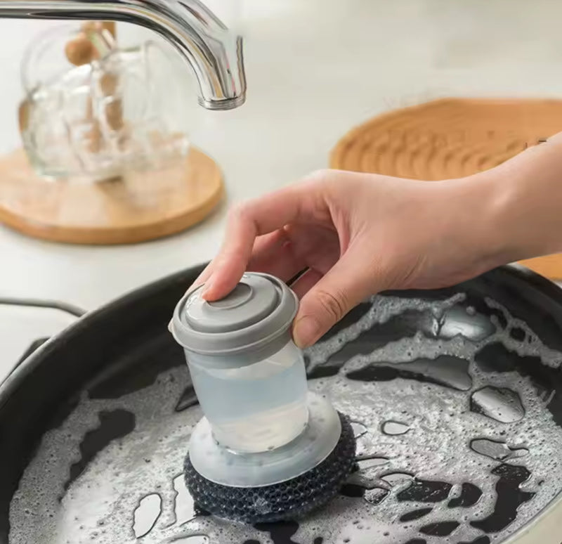 1pc Portable Kitchen Soap Dispensing Dishwashing Tool Brush S4103991 - TUZZUT Qatar Online Shopping