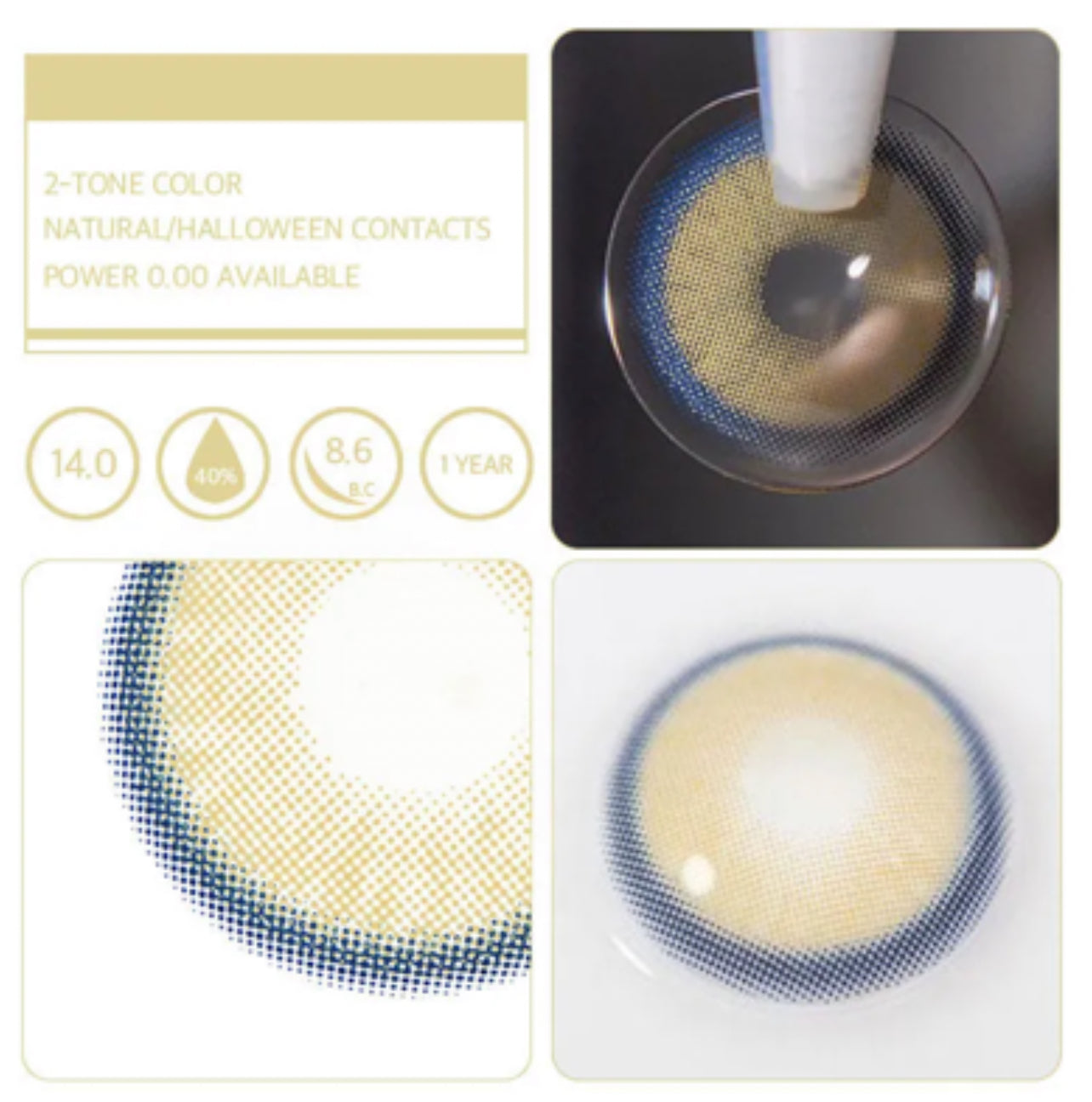Unibling Neala Yellow Contact Lenses for Eyes (1 Pair) Unibling Neala Yellow Contact Lenses for Eyes (1 Pair)