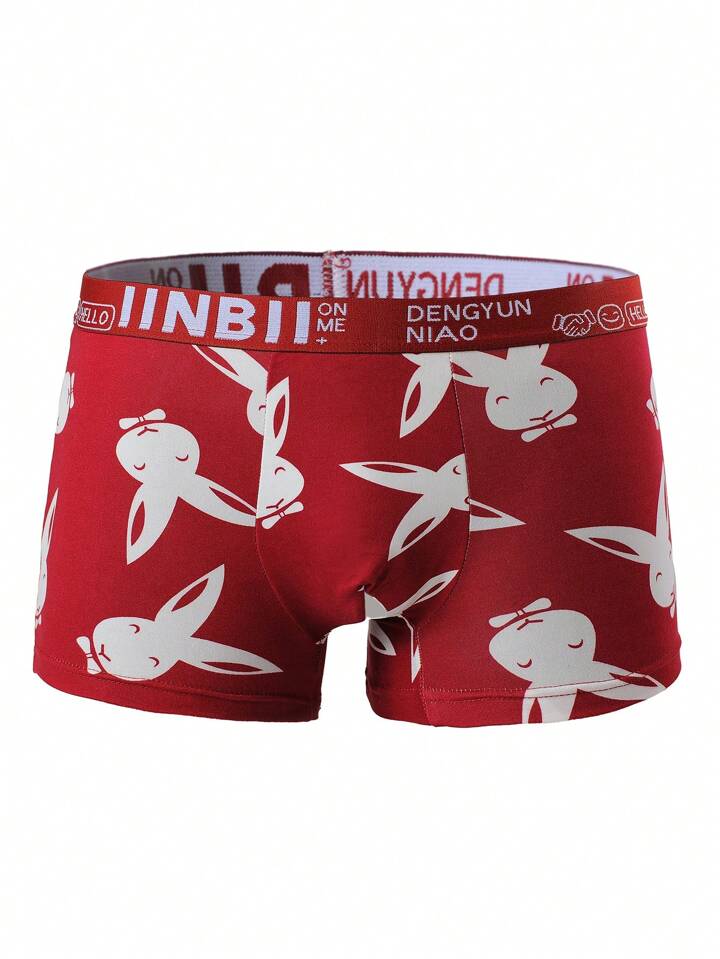 6 Pieces Men's Wrinkle Free Running Briefs, Letter Cartoon Print Four Colours Long Leg Boxers zd199 6 Pieces Men's Wrinkle Free Running Briefs, Letter Cartoon Print Four Colours Long Leg Boxers zd199