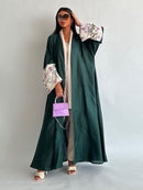 Women's Long Sleeve Floral Abaya 598799 - TUZZUT Qatar Online Shopping