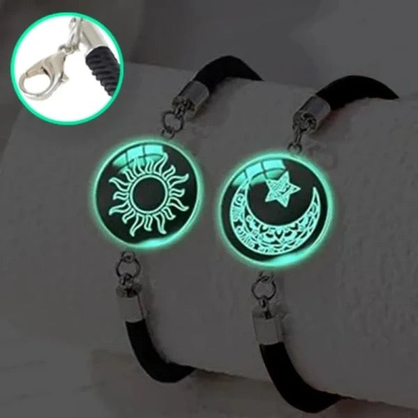 2pcs Sun and Moon Couple Luminous Bracelet B-302357