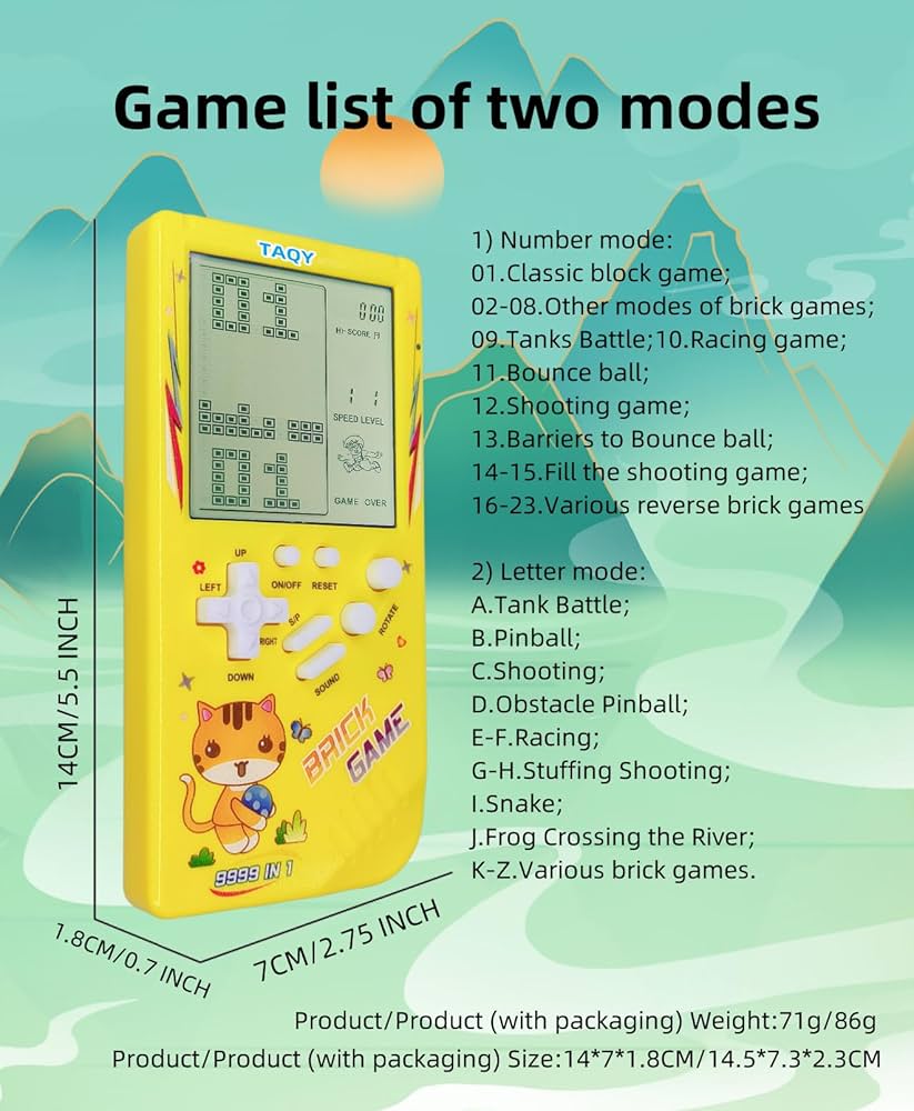 Cute Cat Pattern Block Game Console 23 Brick Games 153953 Cute Cat Pattern Block Game Console 23 Brick Games 153953