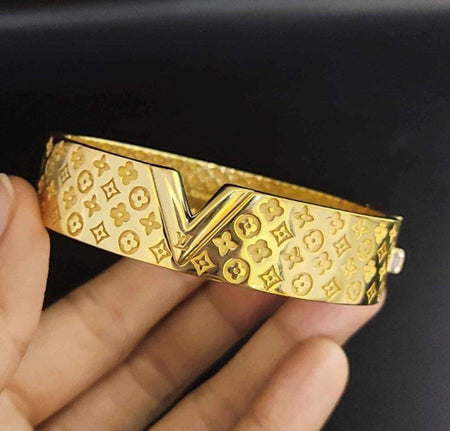 Cuff Bangle Gold Color Bracelet Ring for Women Luxury Model S4985342