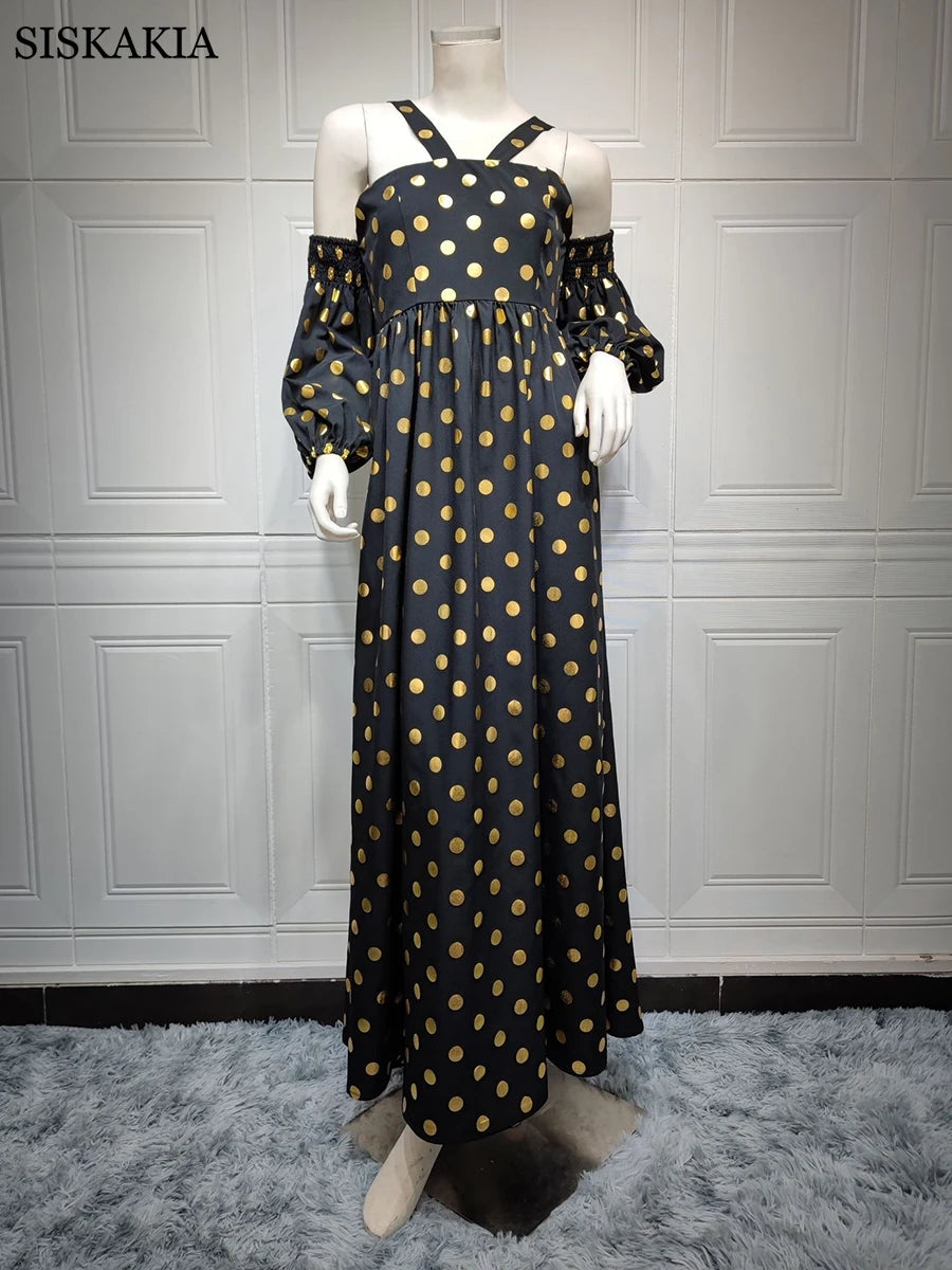 Elegant Women's Dress Sexy Spaghetti Strap Maxi Long Party Dresses Dot Solid Black Halter Sleeveless Casual Feminine Clothes S4435600 Elegant Women's Dress Sexy Spaghetti Strap Maxi Long Party Dresses Dot Solid Black Halter Sleeveless Casual Feminine Clothes S4435600
