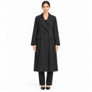 Women’s Black Double-Breasted Longline Coat NS84