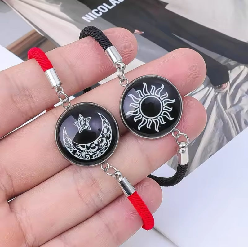 2pcs Sun and Moon Couple Luminous Bracelet B-302357