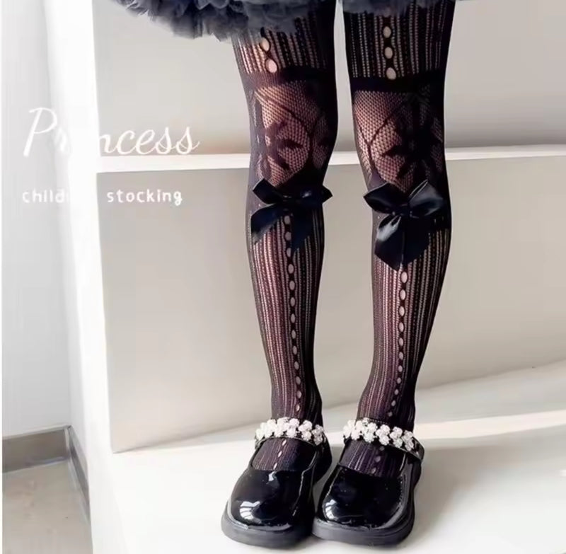 Kids School Uniform Hollowed Pantyhose Girl NonSlip Stretch Fashion Tights 1588514 - TUZZUT Qatar Online Shopping