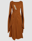 Brown Sheath Dress S4893581 - TUZZUT Qatar Online Shopping