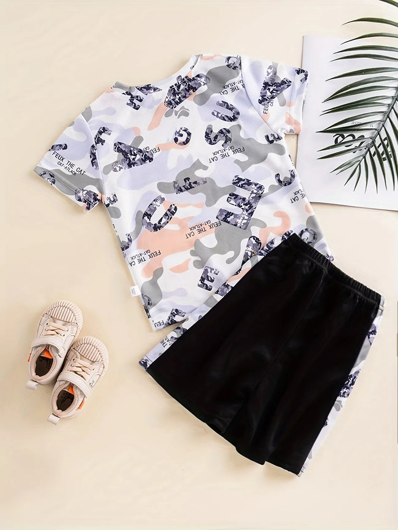 T-shirt & Track Shorts Set Girls Kids Summer Clothes 1497540 - TUZZUT Qatar Online Shopping