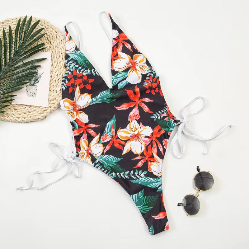 Swimsuit Female Side Lace up Side One Piece Bodysuit 2062 Swimsuit Female Side Lace up Side One Piece Bodysuit 2062