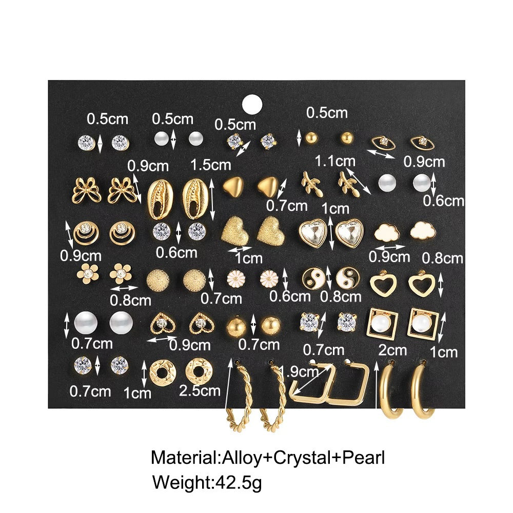 30pcs Rhinestone Decor Stud Earrings 434279 30pcs Rhinestone Decor Stud Earrings 434279