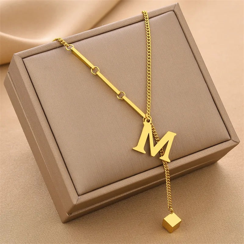 Letter Stainless Steel Pendant Necklace for Women S4588122