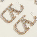 Alphabet Earrings Women's Luxury Gold Earrings Personality Design Sense Simple Earrings X4455332 - TUZZUT Qatar Online Shopping