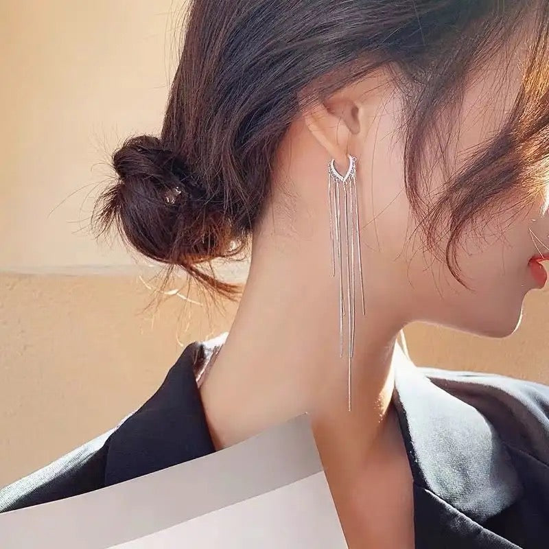Heart-shaped Long Tassel Earrings for Women - Tuzzut.com Qatar Online Shopping
