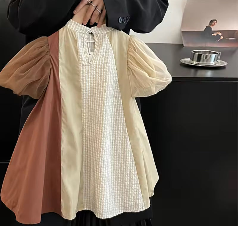 Summer Girl's Dress Retro Style Splicing Dress 1641197 - TUZZUT Qatar Online Shopping