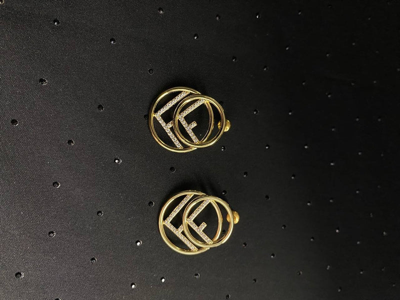 Women Fashion F Letter Earrings S631690 - TUZZUT Qatar Online Shopping