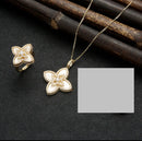 Flower Necklace And Ring Jewelry Sets For Women S4570314 - TUZZUT Qatar Online Shopping