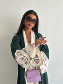 Women's Long Sleeve Floral Abaya 598799 - TUZZUT Qatar Online Shopping