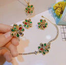 Rainbow Color Jewelry Set Necklace+Earrings+Bracelet 81106 - TUZZUT Qatar Online Shopping