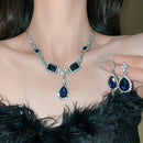 Oval Diamonds Choker Necklace Earrings Set for Women - Tuzzut.com Qatar Online Shopping