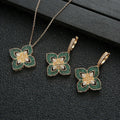 Flower Pendant Necklace Earring Set For Women - Tuzzut.com Qatar Online Shopping