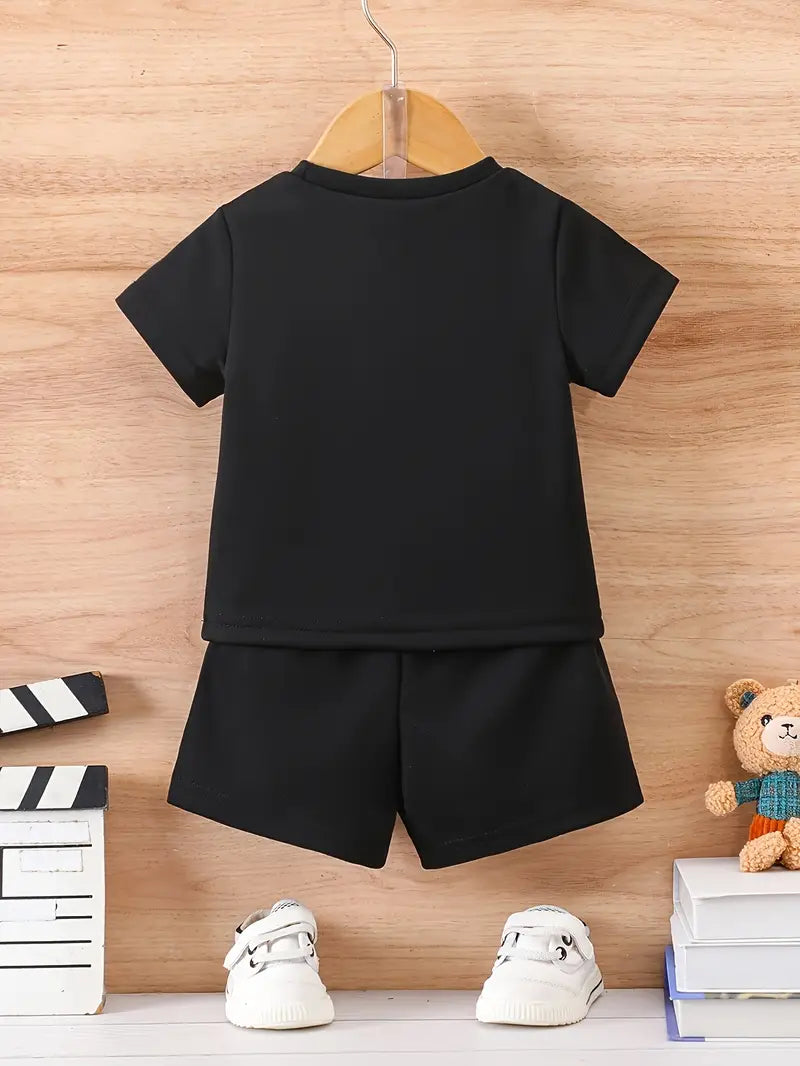 Boys' Summer Short Sleeve T-Shirt and Pants Set 1498393 Boys' Summer Short Sleeve T-Shirt and Pants Set 1498393
