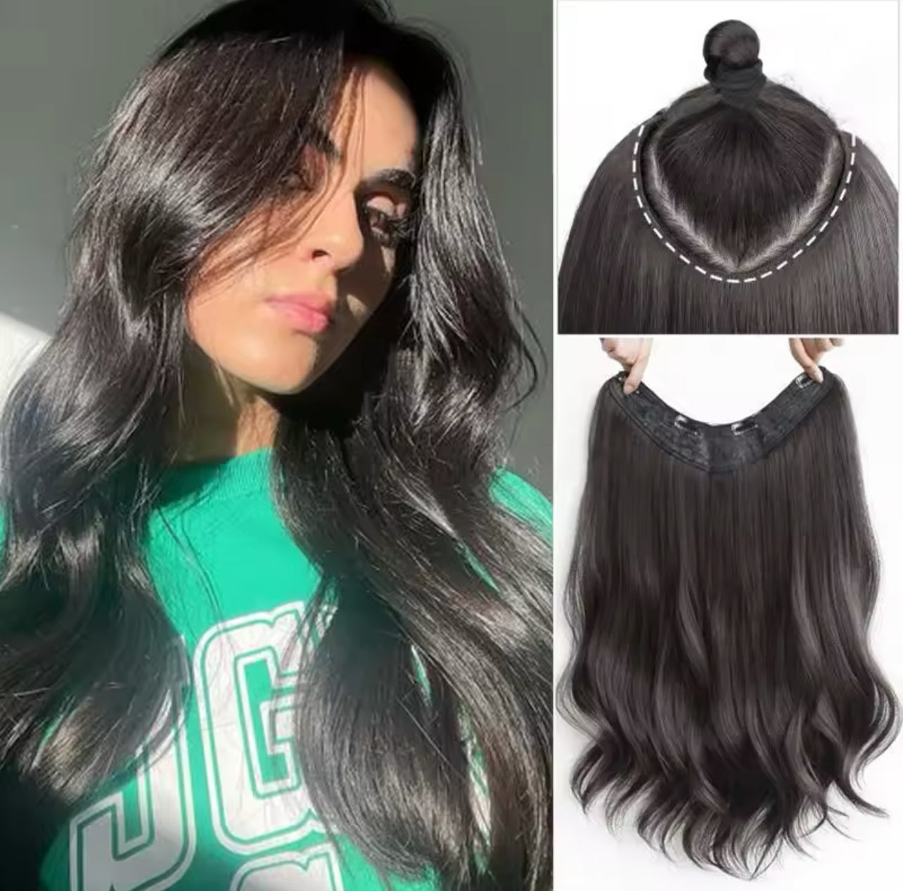 Synthetic Fiber Heat Resistant Wavy 4 Clips on Clip in hair Extensions mod108 Synthetic Fiber Heat Resistant Wavy 4 Clips on Clip in hair Extensions mod108