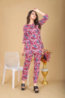 Women's Beautiful Delta Cotton Mix Fabric Printed Night suit Co-Ord Set - VKT300 - TUZZUT Qatar Online Shopping