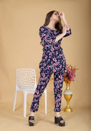 Women's Beautiful Delta Cotton Mix Fabric Printed Night suit Co-Ord Set - VKT200 - TUZZUT Qatar Online Shopping