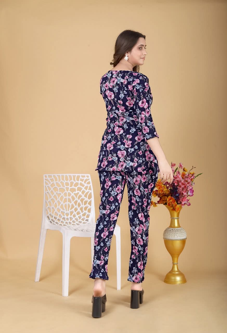 Women's Beautiful Delta Cotton Mix Fabric Printed Night suit Co-Ord Set - VKT200 Women's Beautiful Delta Cotton Mix Fabric Printed Night suit Co-Ord Set - VKT200