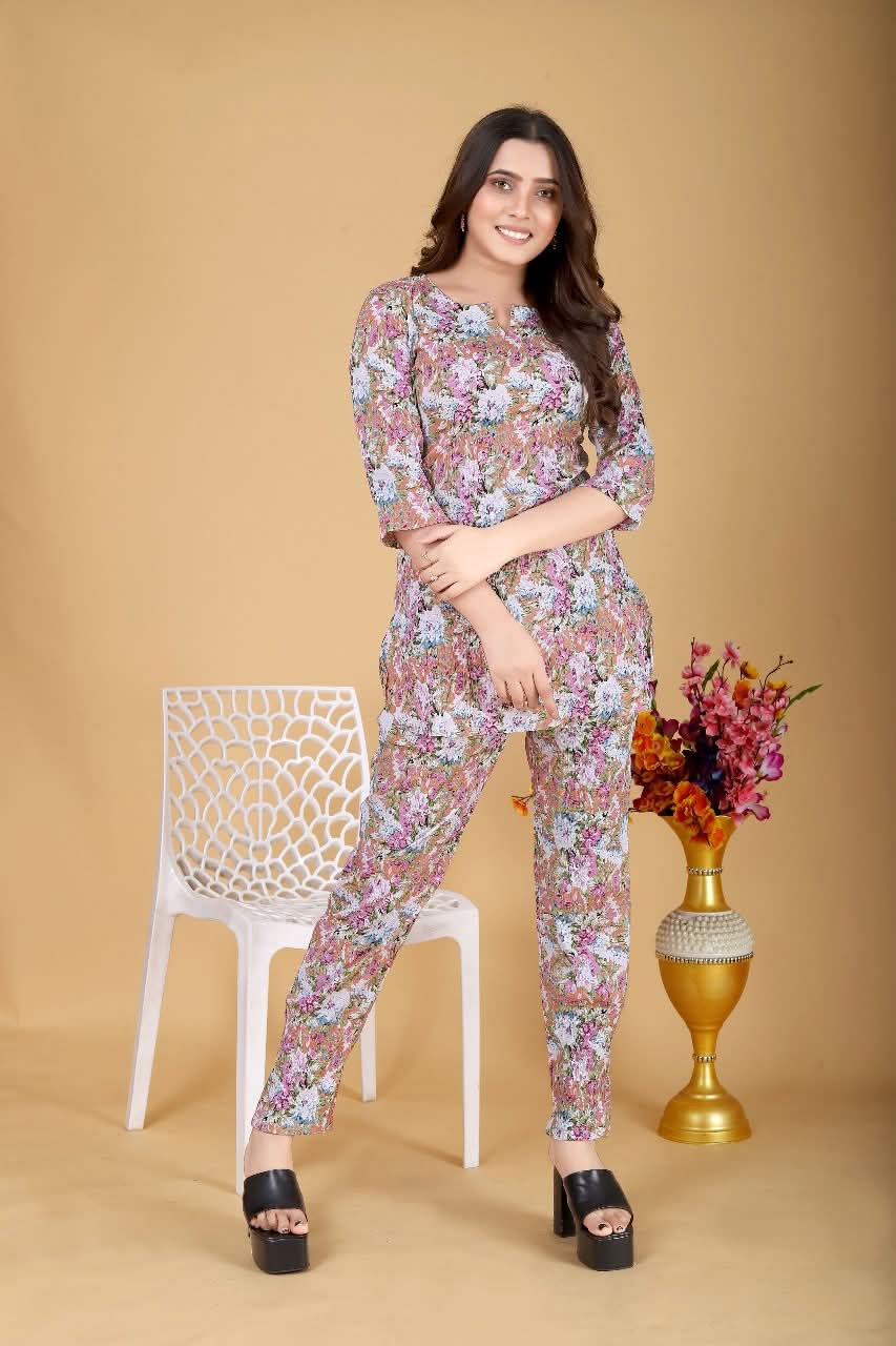 Women's Beautiful Delta Cotton Mix Fabric Printed Night suit Co-Ord Set - VKT400 Women's Beautiful Delta Cotton Mix Fabric Printed Night suit Co-Ord Set - VKT400
