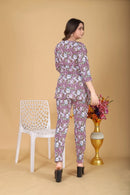 Women's Beautiful Delta Cotton Mix Fabric Printed Night suit Co-Ord Set - VKT700 - TUZZUT Qatar Online Shopping