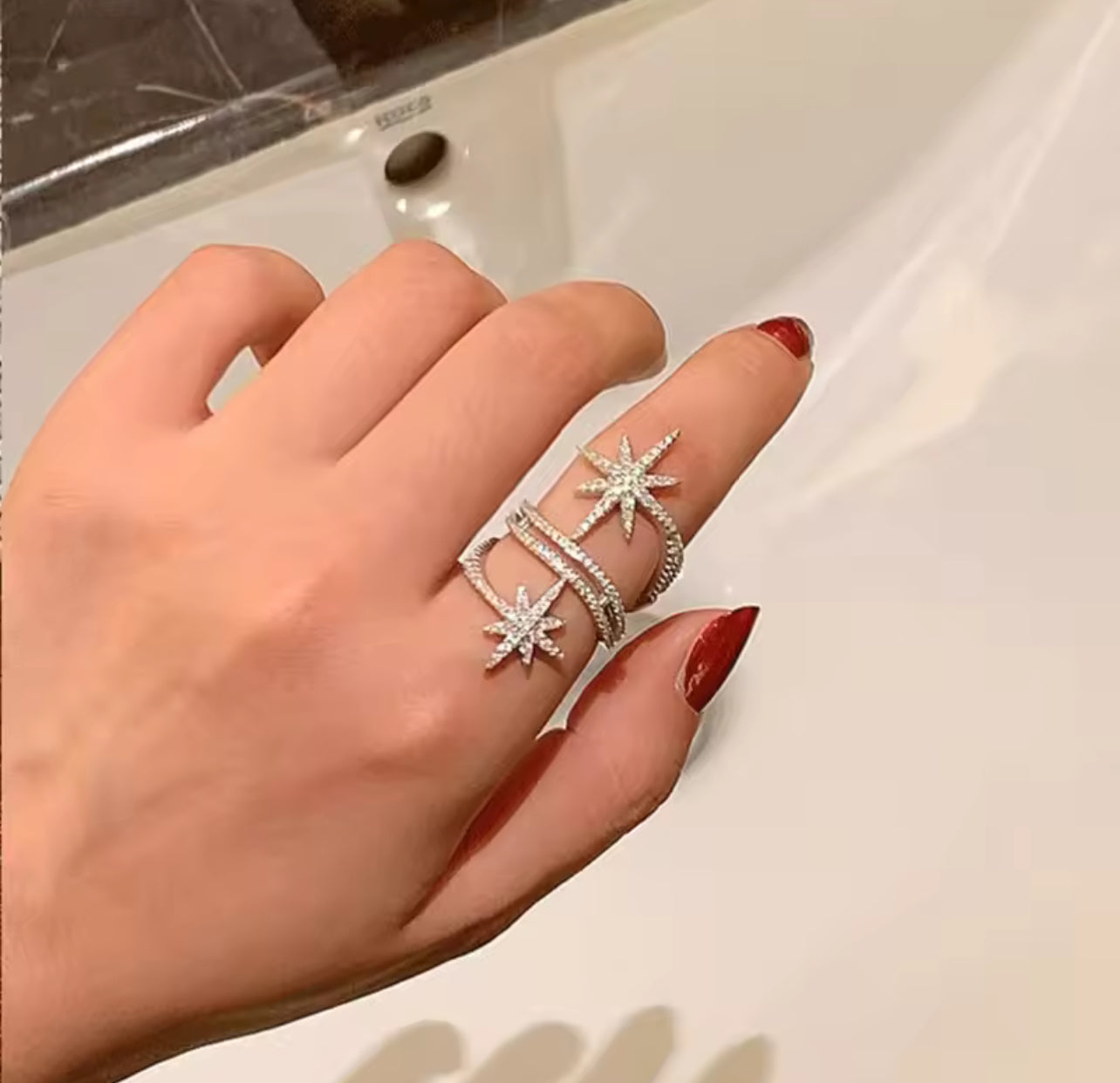 Light luxury niche ring, personalized micro-star ring S44770295 Light luxury niche ring, personalized micro-star ring S44770295