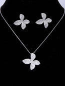 Women Fashion Silver Colour Necklace And Earrings S4527574 - TUZZUT Qatar Online Shopping