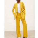 2 Pcs Women's Long Sleeve Solid Color Blazer Set 466070 - TUZZUT Qatar Online Shopping