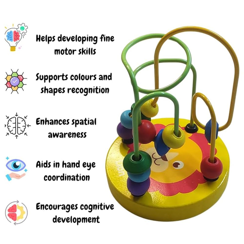Colorful Wooden Roller Coaster Educational Circle Toy  824879 - TUZZUT Qatar Online Shopping