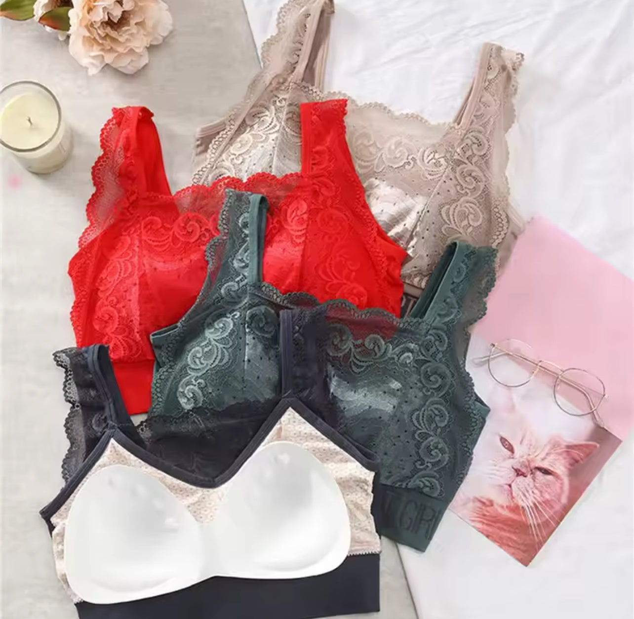 New Lace Seamless Large Size Women's Bra - 8505# New Lace Seamless Large Size Women's Bra - 8505#