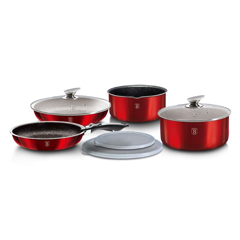 Berlinger Haus 9-Piece Cookware Set BH/6145 - Burgundy Berlinger Haus 9-Piece Cookware Set BH/6145 - Burgundy