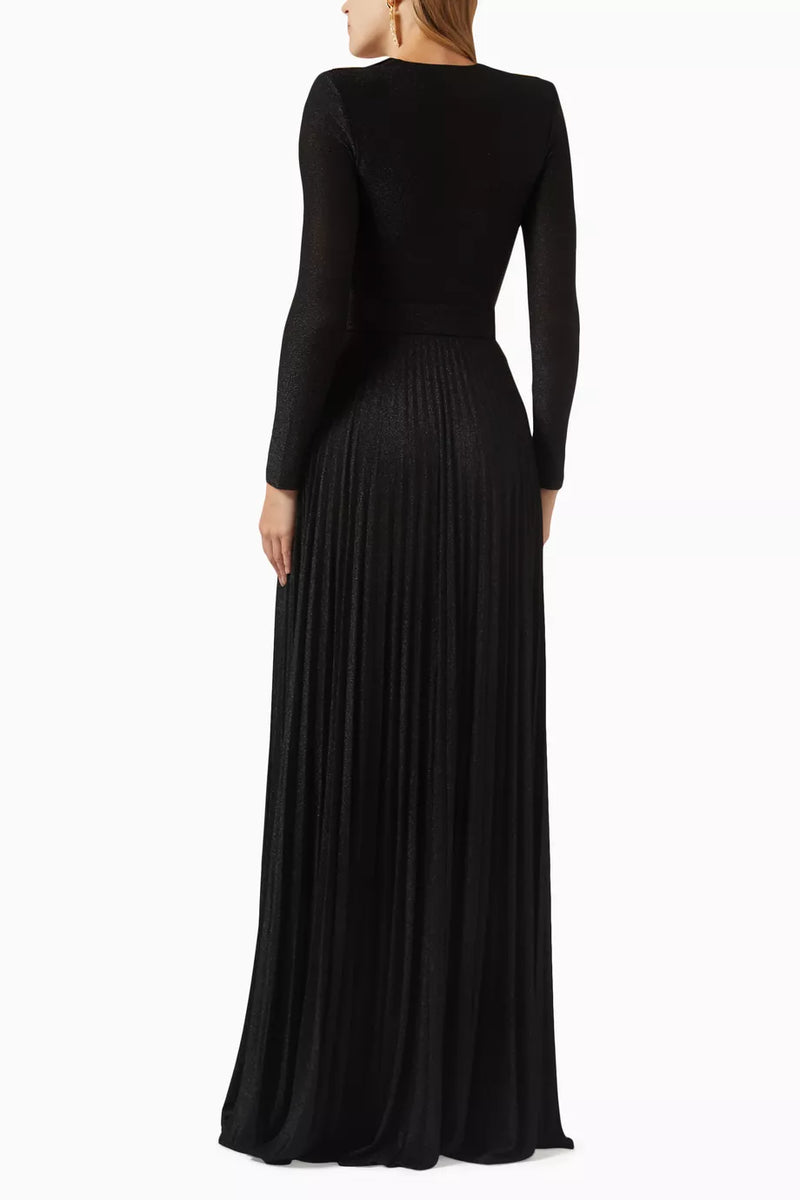 Fashion Solid Color V Neck Evening Party Dress  140056 - TUZZUT Qatar Online Shopping