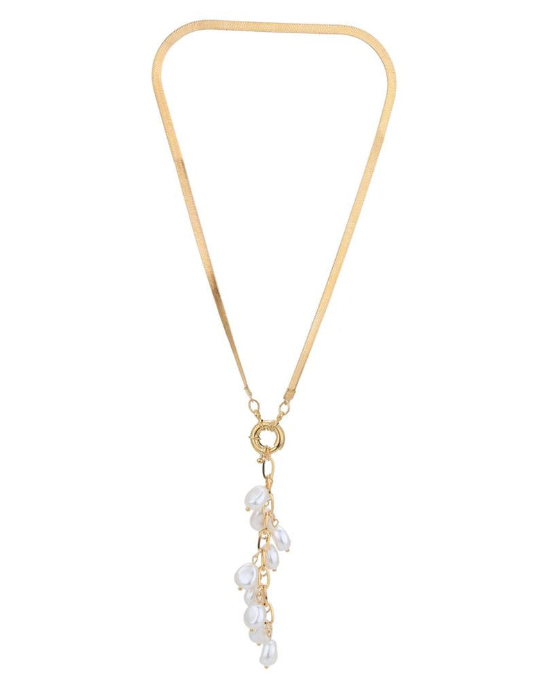 Rose Gold-Plated Pearl Necklace (One Size) RS66