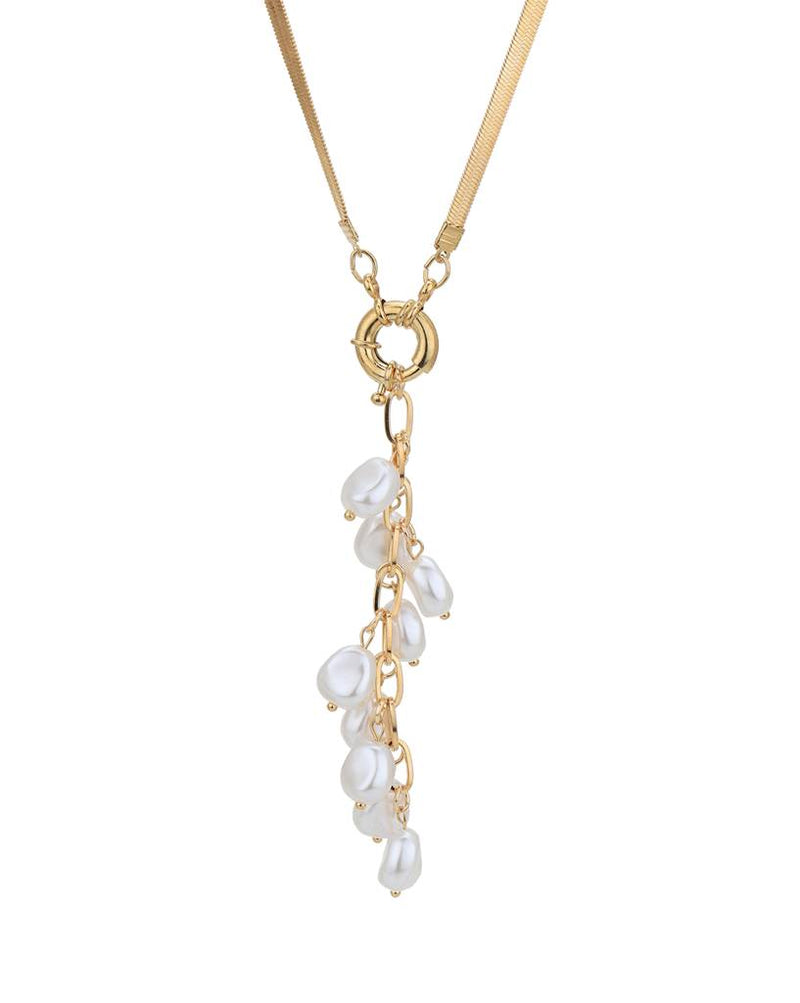 Rose Gold-Plated Pearl Necklace (One Size) RS66