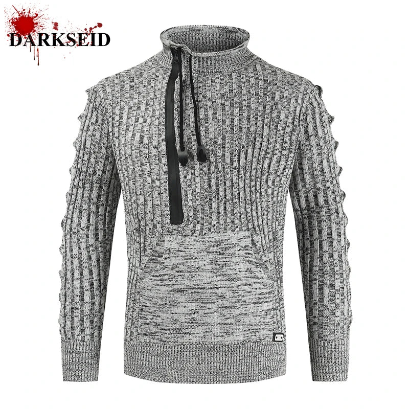 Fall/Winter Men's Loose Stand Collar Pullover Sweater Tether Trend Knitwear S4270320 Fall/Winter Men's Loose Stand Collar Pullover Sweater Tether Trend Knitwear S4270320