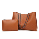 2pcs/Set Vintage Shoulder Bag Female Causal Totes for Daily Simple Solid Color Women PU Leather Handbag Bolsa Feminina B-19545 - Tuzzut.com Qatar Online Shopping