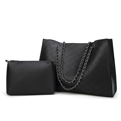 2pcs/Set Vintage Shoulder Bag Female Causal Totes for Daily Simple Solid Color Women PU Leather Handbag Bolsa Feminina B-19545