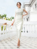 Fashion Elegant Sexy Bag Hip Midi Casual Dress Women Black Retro Gazue Sequins Long Sleeved Female Dresses Party Club Dress K11V1B - Tuzzut.com Qatar Online Shopping